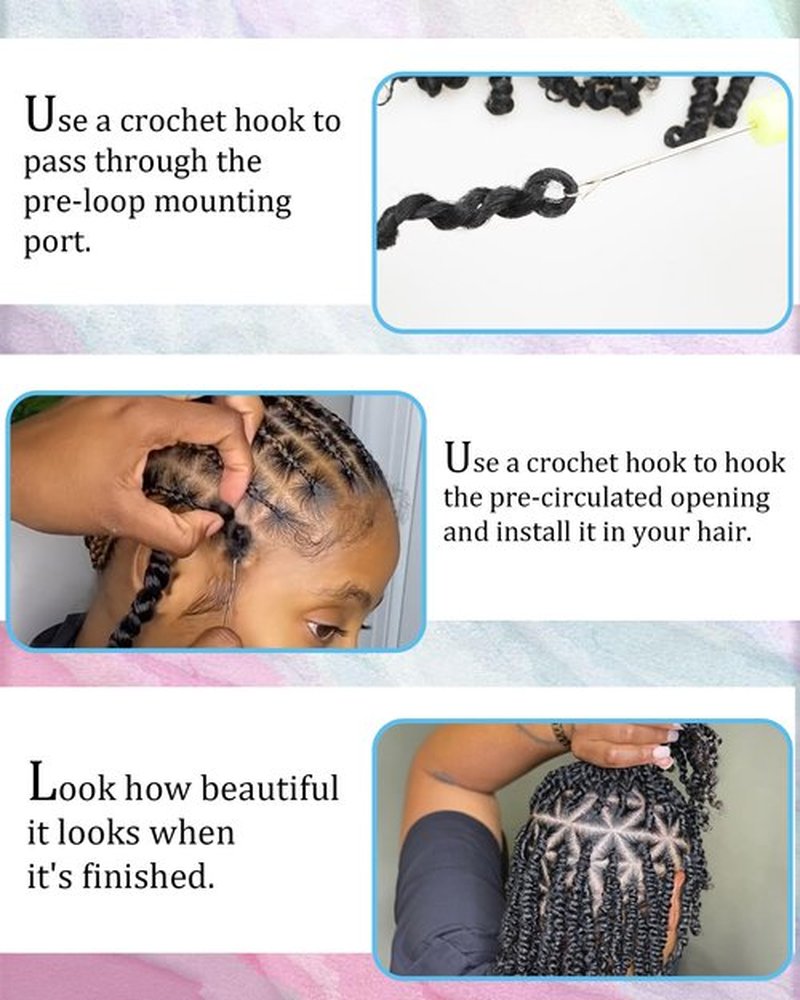 Passion Twist Crochet Hair for Black Women-10 Inch 8 Packs Natural Black, Pre Looped Pretwisted Hair Extensions,Braided by Synthetic Spring Kinky Twist Bohemian Curl(10"-8P,1B)