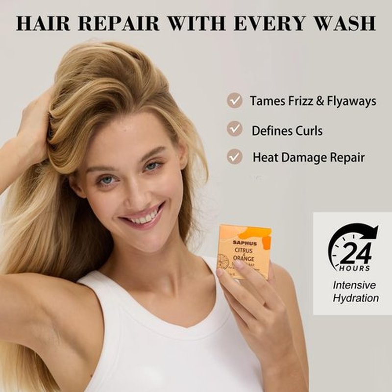SAPHUS Argan Oil Shampoo Bar for Dry Curly Hair - Strengthening & Moisturizing Hair Care, Vegan, Sulfate-Free, Cruelty-Free, 2 Pack