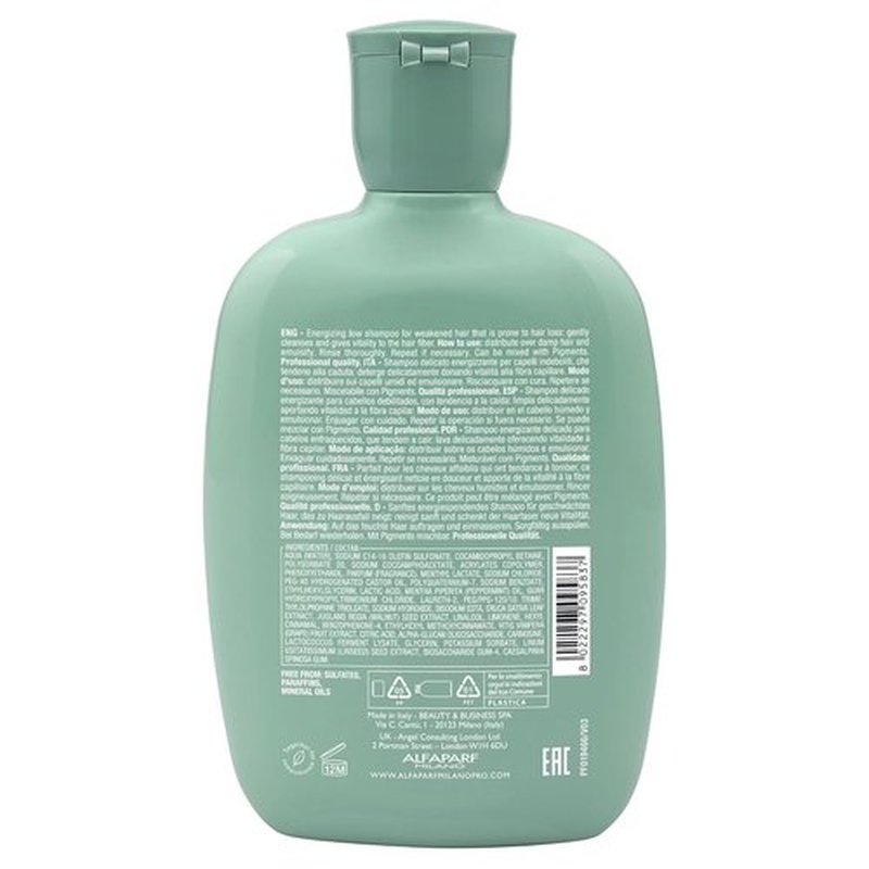 Alfaparf Milano Semi Di Lino Scalp Renew Shampoo - Sulfate-Free Formula for Thinning Hair - Strengthens & Stimulates Hair Fiber