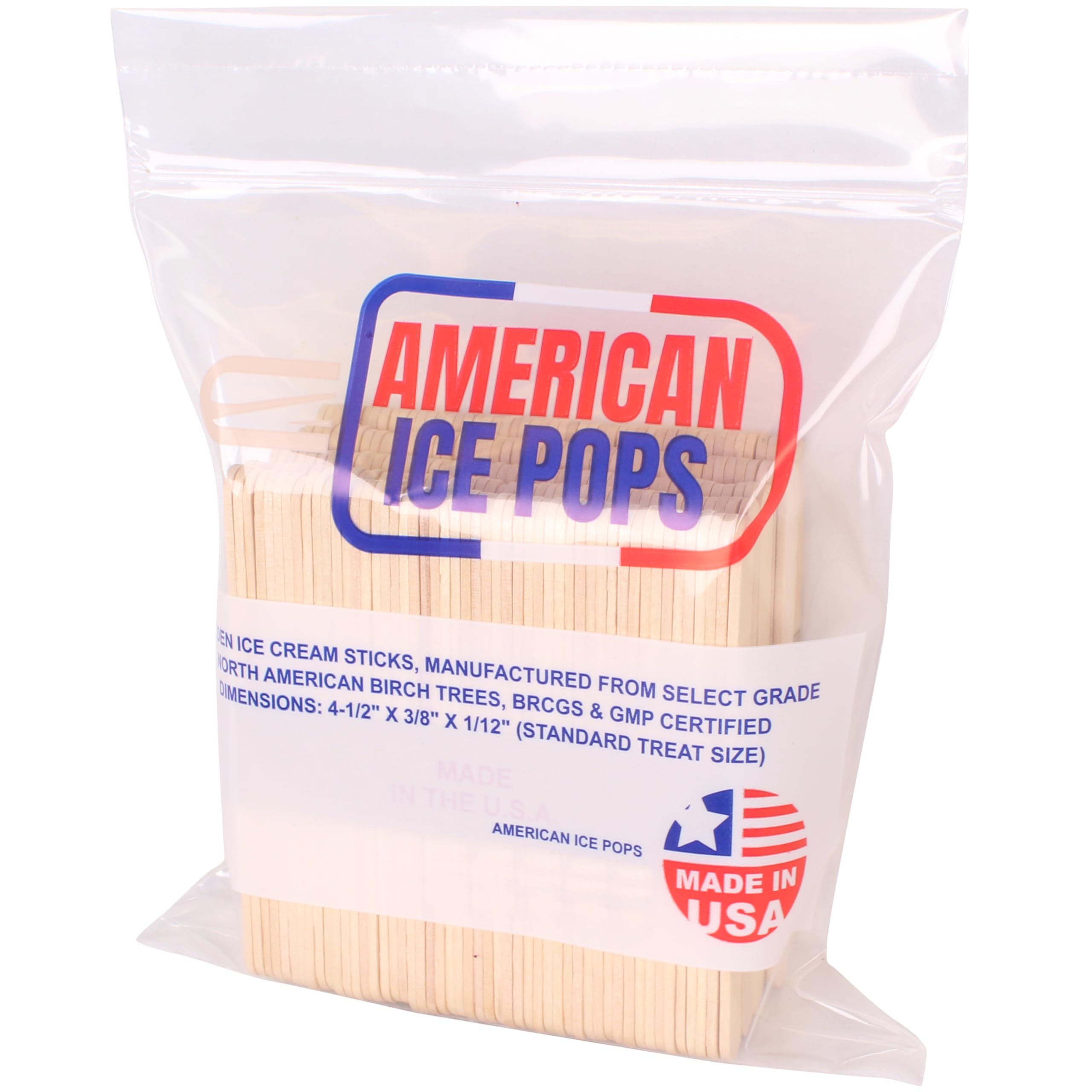 American Ice Pop Maker - Frozen Popsicle Mold Wooden Ice Cream Sticks (200 Sticks, Natural)
