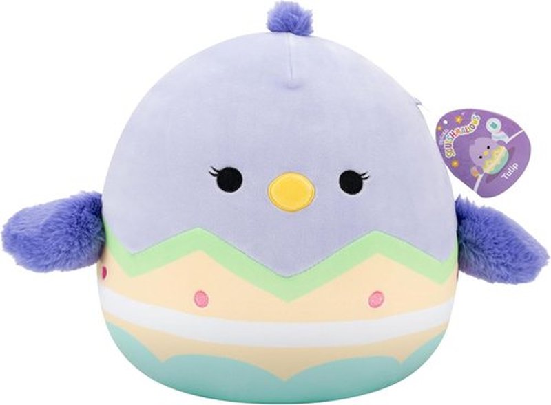 Squishmallows 12-Inch Tulip The Purple Chick | Official Jazwares Plush Toy in Multicolored