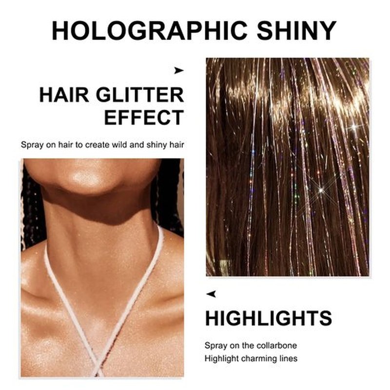 Champagne Gold Body Glitter Spray 10g, Holographic Shimmer Mist for Hair, Face Body, Long-Lasting Festival and Party Makeup Glitter, New Year Eve Glow, DIY Sparkle Powder for Crafts