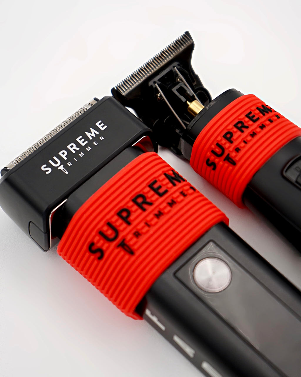 Clipper Grip SGR50 Professional Barber Grippers by Supreme Trimmer | 5 Piece Non-Slip Clipper Grips, Barber Sleeve for Clipper, Trimmer & Shaver | Red