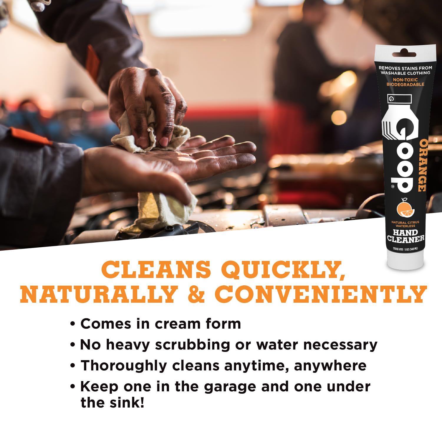 GOOP Orange Multi Purpose Hand Cleaner and Stain Remover - 5 oz Tube (Pack of 3)