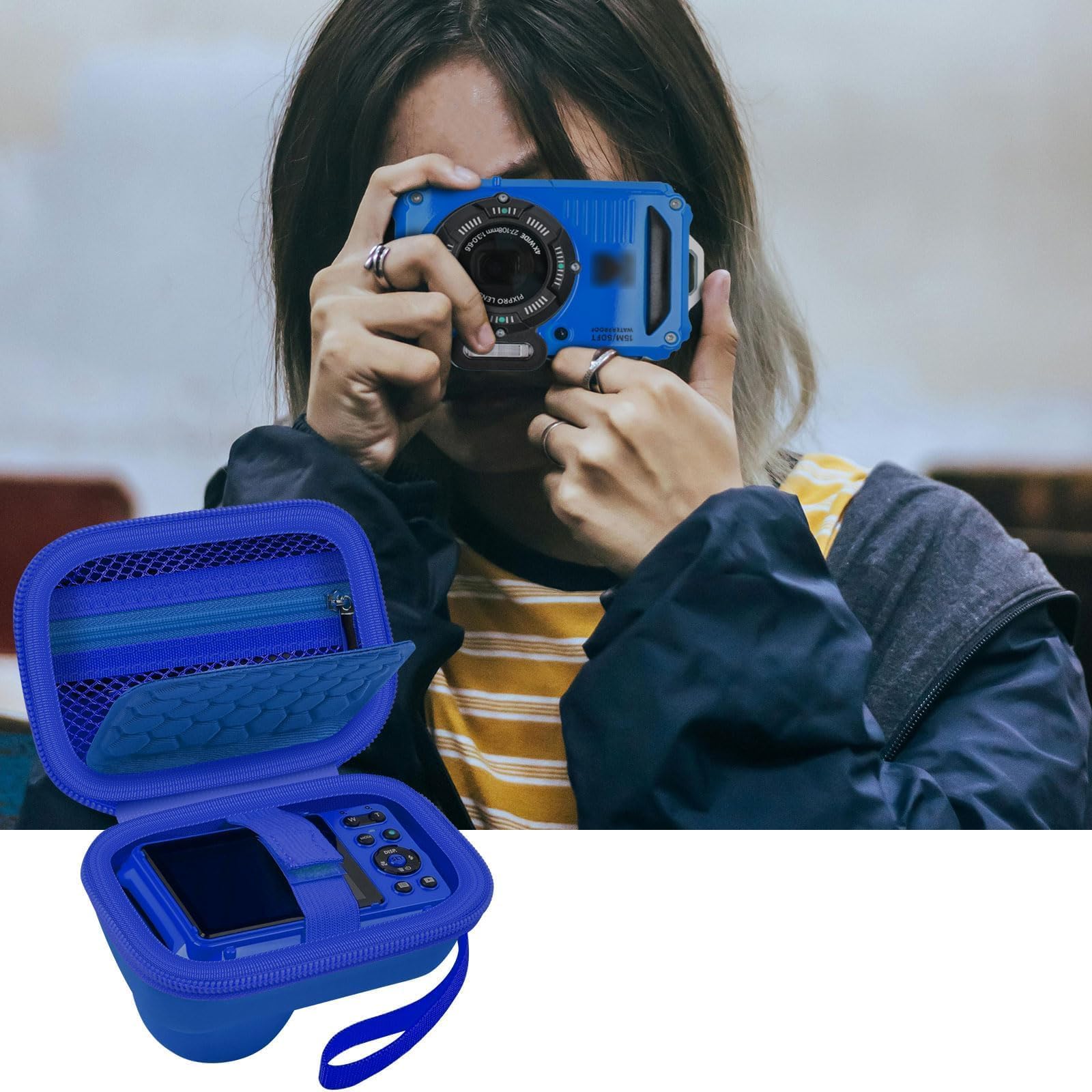 GWCASE Hard Travel Case Compatible with PIXPRO WPZ2 Rugged Water-tight Digital Camera and Accessories, Storage Organizer for SD Memory Card/Replacement Battery -(Box Only)