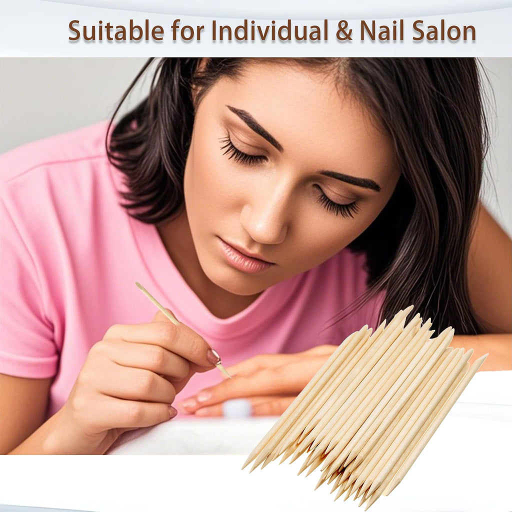GOLD HONEY 500PCS Orange Sticks for Nails in Bags - 4.5 Inch Double Sided Orange Wood Sticks for Nails Used - Professional Manicure & Cuticle Remover - Manicure Pedicure Tool