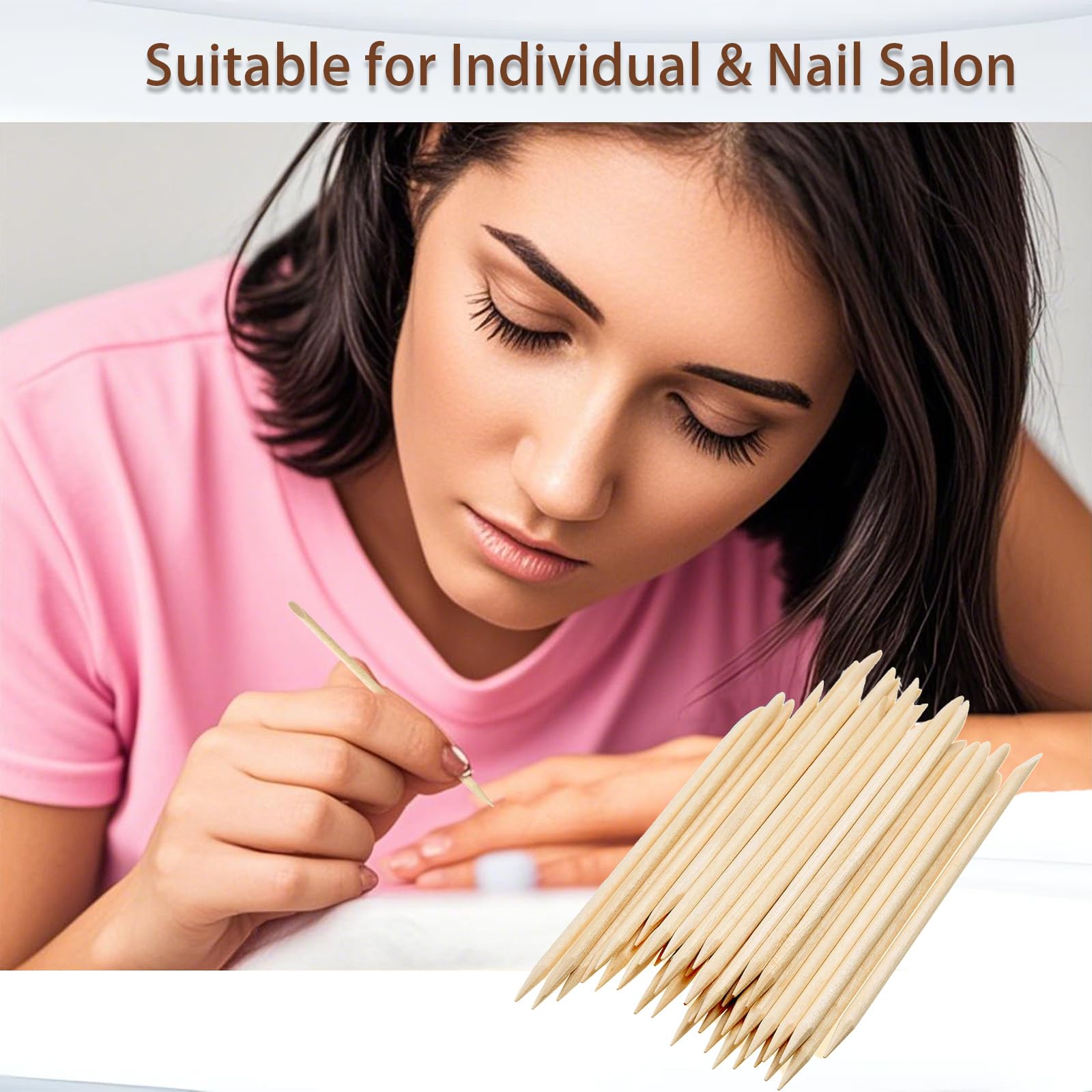GOLD HONEY 500PCS Orange Sticks for Nails in Bags - 4.5 Inch Double Sided Orange Wood Sticks for Nails Used - Professional Manicure & Cuticle Remover - Manicure Pedicure Tool