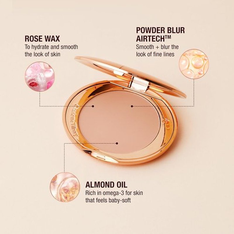Charlotte Tilbury Airbrush Flawless Finish Setting Powder - Pore-Blurring Face Makeup for Shine Control