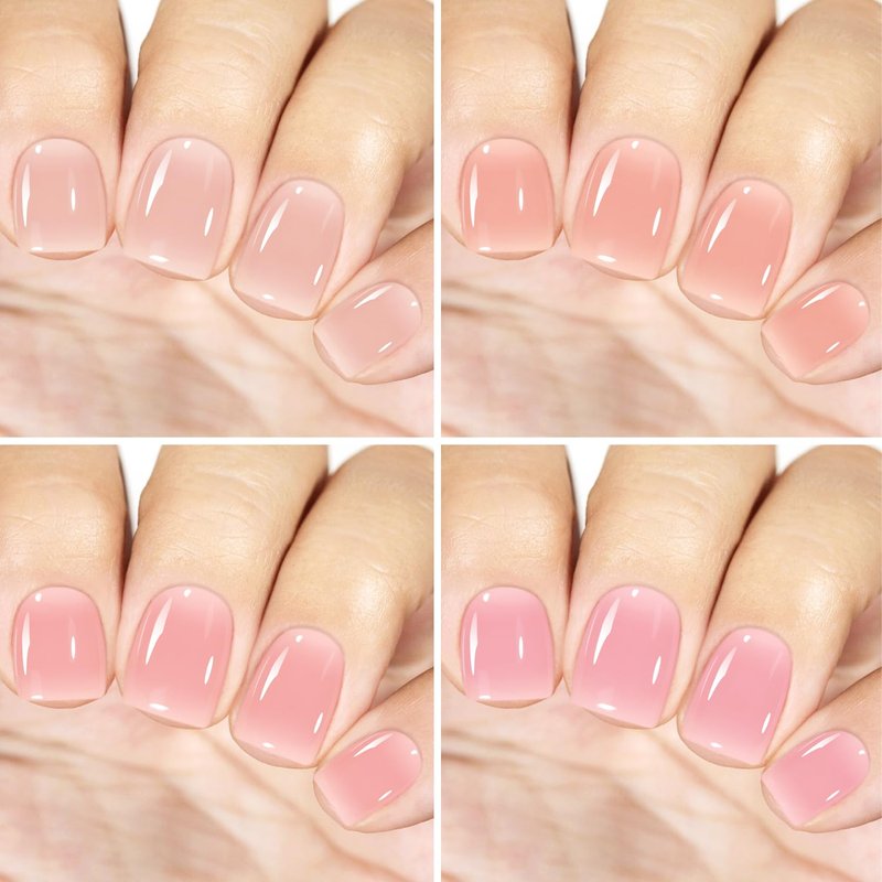 Vishine Jelly Gel Nail Polish 8ML Set Sheer Nude Pink Gel Polish Crystal Transparent Gel Polish Kit Nail Art Varnish Manicure Collection Gift Set 6PCS