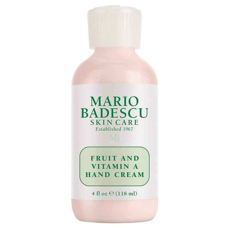 Mario Badescu Fruit and Vitamin A Hand Cream - Lightweight Hand Lotion for Dry Skin- Moisturizer Infused with Alpha Hydroxy Acids for Softer, Smoother Skin, 4 Fl Oz