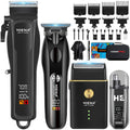 HIENA PRO Hair Clippers for Men Professional, Cordless Barber Kit with Electric Hair Clipper & T-Blade Beard Trimmer Foil Shaver, Men's Hair Cutting Kit