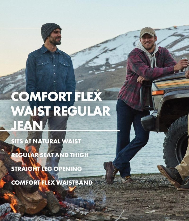 Wrangler Authentics Men's Comfort Flex Waist Jeans - Regular Fit, Versatile Style, Durable Fabric