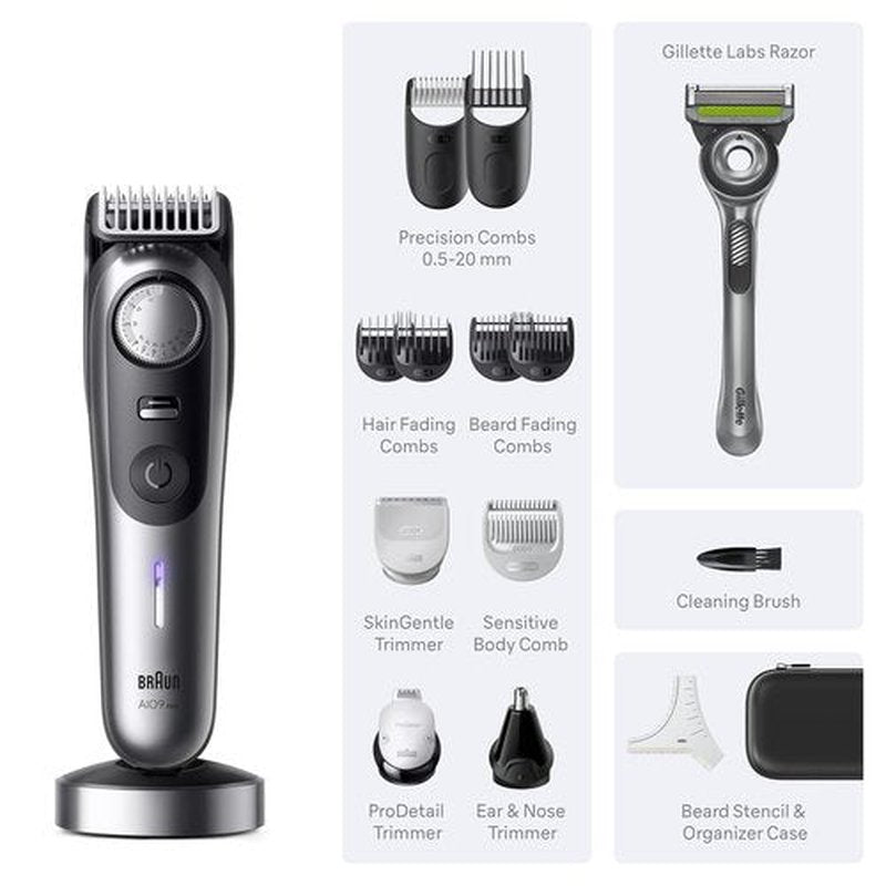 Braun Series 9 PRO All-in-One Grooming Kit - Cordless Trimmer & Shaver for Men | AIO 9570