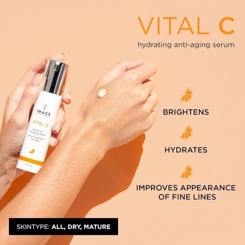 IMAGE Skincare VITAL C Hydrating Face Serum - Brighten & Smooth Skin with Vitamin C & Hyaluronic Acid