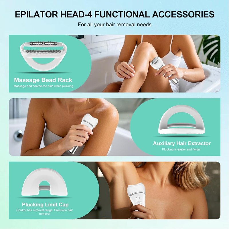 Zesuti Epilators | 2-in-1 Electric Hair Removal Razors for Women - Dual Head Bikini Trimmer & Facial Shaver
