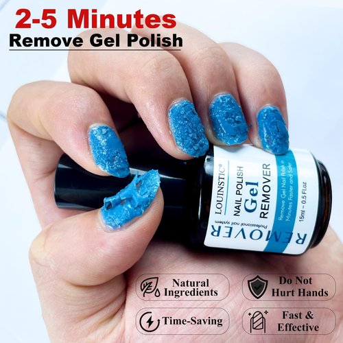 Gel Polish Remover, Gel Remover Kit Includes Cuticle Oil for Nail & Nail Polish Remover Tool No Soaking or Wrapping Removes Gel Polish in 2-5 Minutes