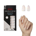 KISS Salon X-tend, Press-On Nails, Nail glue included, 'Red Flags', Light Pink, Medium Size, Almond Shape, Includes 30 Nails, 5Ml Led Soft Gel Adhesive, 1 Manicure Stick, 1 New Mini File, New Prep Pad