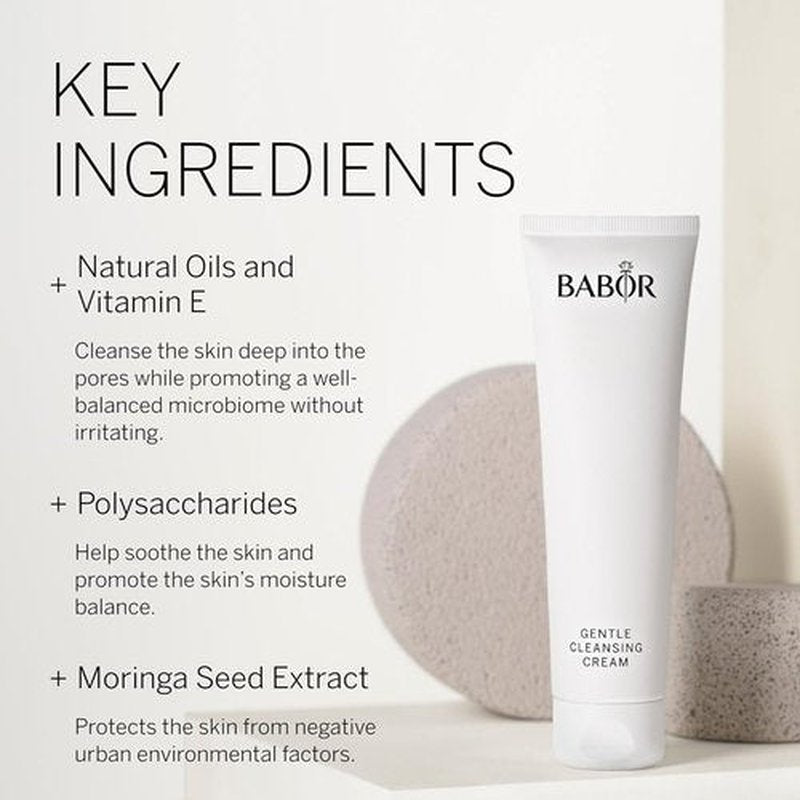 BABOR Gentle Cleansing Cream - Mild Vegan Formula for Dry & Sensitive Skin | 200 ml