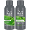 Dove Men+Care Travel Essentials Bundle – Extra Fresh Body & Face Wash & Fresh + Clean 2-in-1 Shampoo, 3 Oz Ea