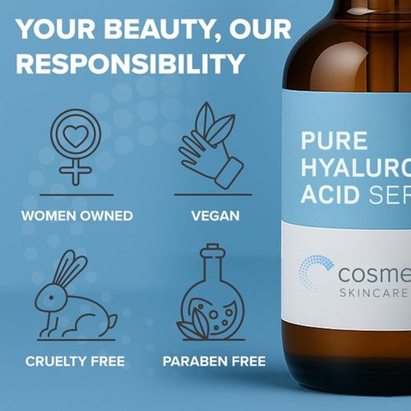 Hyaluronic Acid Serum with Vitamin B5 - Intense Hydration, Anti-Aging, Non-Greasy, Paraben Free, Face Serum - 2 oz