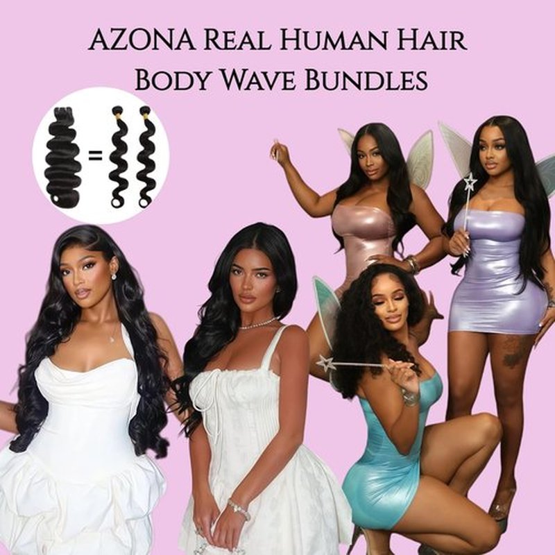 AZONA 16A Real Raw Bundles Body Wave Human Hair,No Tangle No Shedding Body Wave Bundles Human Hair,Triple Lifespan Over Regular Virgin Hair Bundle,Silky And Soft 24 Inch
