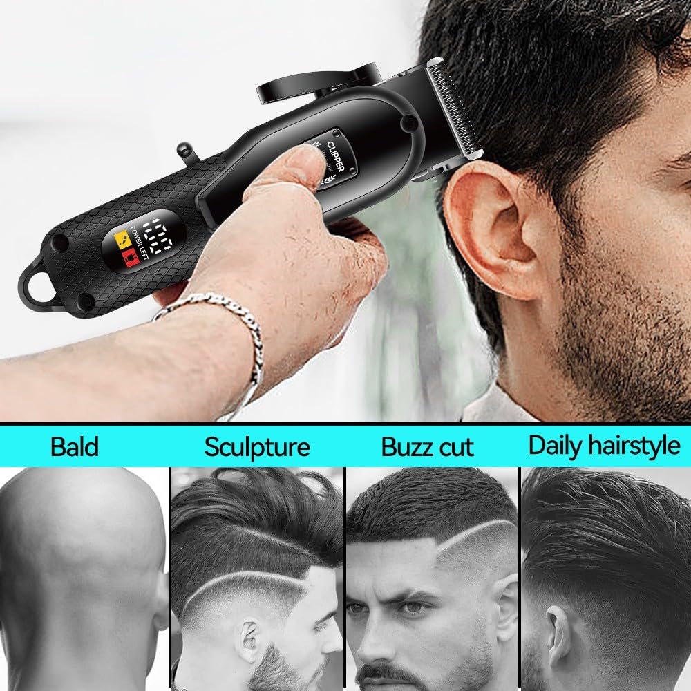 PUPZY Hair Clippers for Men Professional - Cordless&Corded Barber Clippers for Hair Cutting & Grooming Rechargeable Beard Trimmer