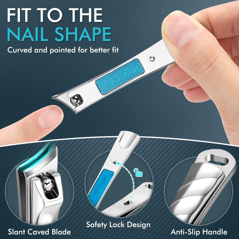 Vepkuso Nail Clippers&Toenail Clippers for Thick Nails for Seniors | Toe Nail Clippers Set for Ingrown Nails for Men | Manicure Kit &Nail Cutter for Women, Gift Idea