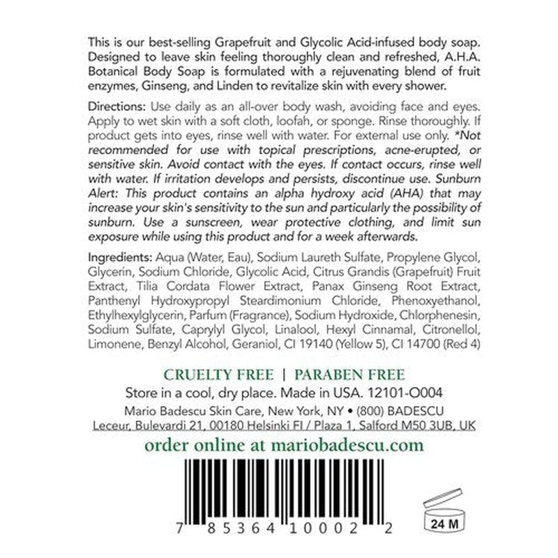 Mario Badescu Body Breakout Kit - A.H.A. Botanical Soap & Cleansing Lotion "O" Toner | Ideal for Oily Skin, 2 Ct.