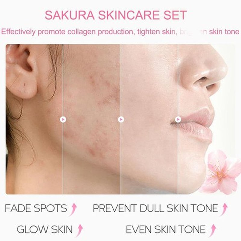Sakura Skin Care Set, Skin Care For Teens 10-12, Travel Essentials Skincare Gift Set For Women - Cream, Serum, Eye Mask, Lip Mask, 5 Sleeping Mask, 5 Mud Mask, Hydrating Teen Skincare Kit