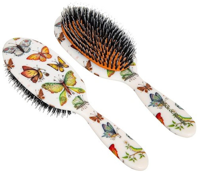 Rock & Ruddle Natural Mixed Bristle Hair Brush - Large 21 cm for Women & Kids | Ideal for Wet or Dry Hair, Detangling & Smoothing
