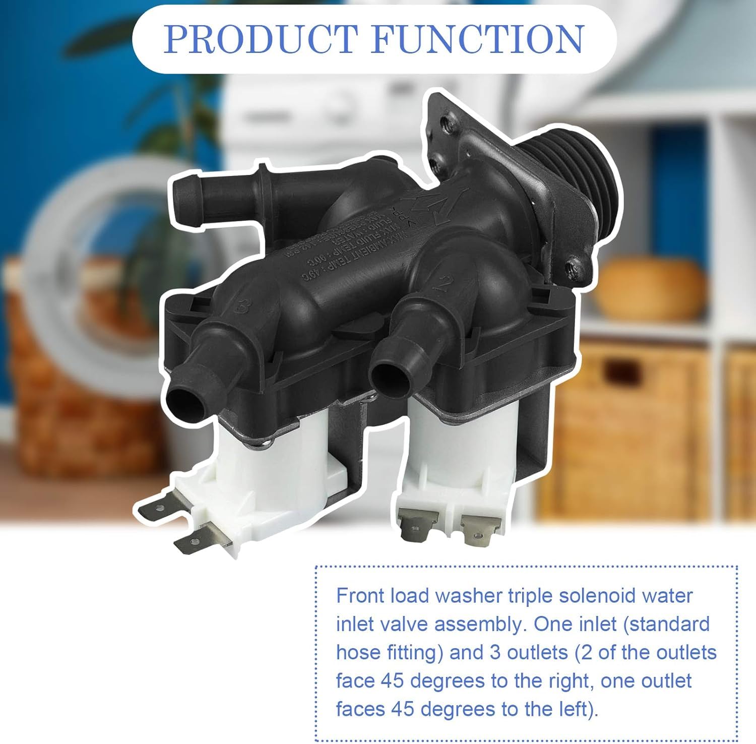TOMOON 5221ER1003A 5220FR2075L Water Inlet Valve Fit for LG &Ken.more Front