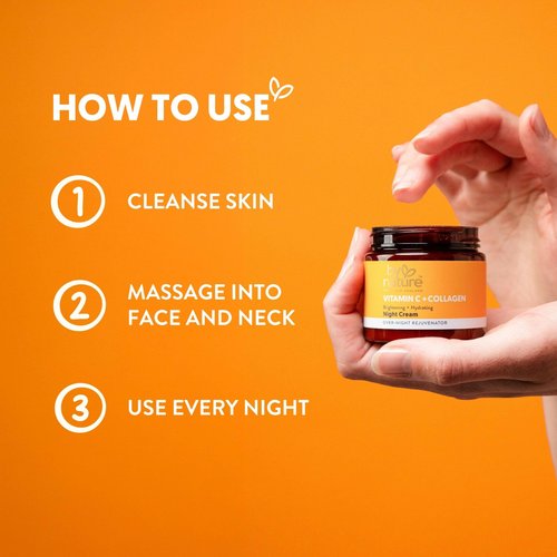 By Nature Face Night Cream - Vitamin C + Collagen PM Moisturizing Facial Lotion for Women (2 Oz)