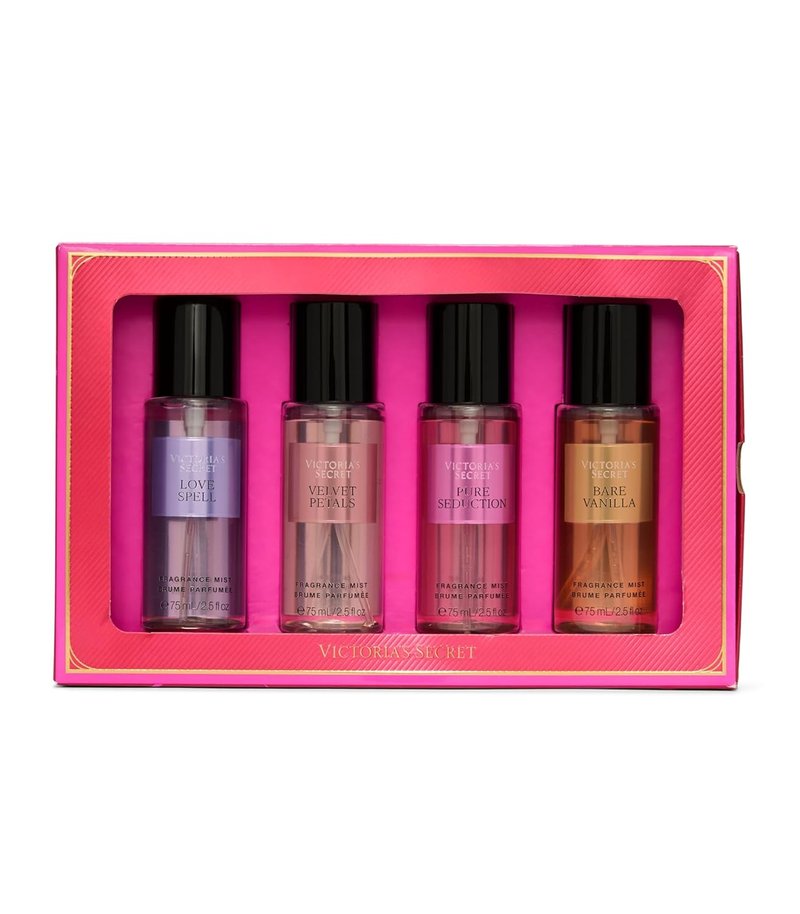 Victoria's Secret Mini Fragrance Mist Gift Set - 4 Assorted Scents for Women | Perfect for Gifting