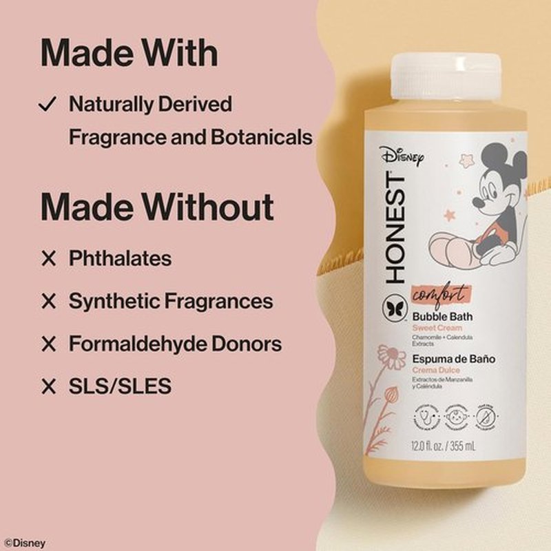 Honest Company Foaming Bubble Bath - Gentle Tear-Free Formula for Babies | Mickey Mouse, 12 fl oz