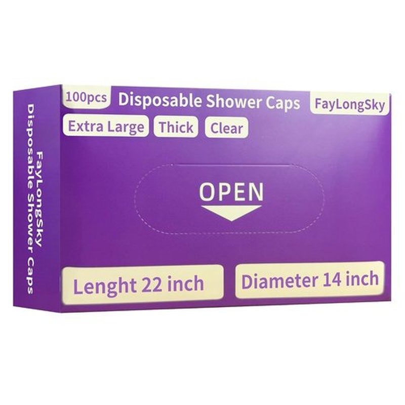 Skiennix Disposable Shower Caps - Extra Large Waterproof Hair Cap for Women | 100PCS, 22 Inch