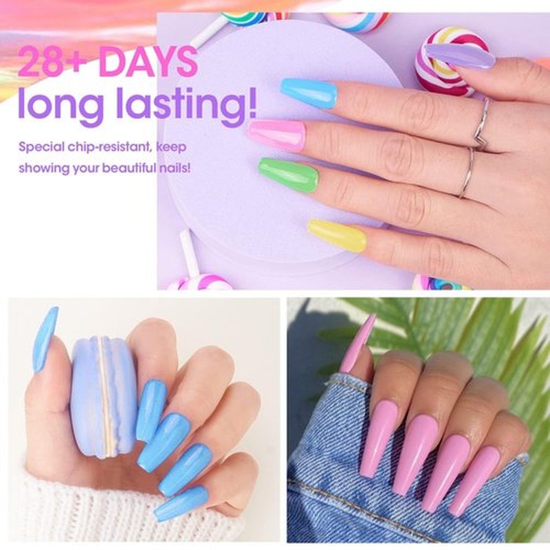 Honey Joy Neon Dip Powder Set - 6 Vibrant Colors for DIY Nail Art | No Lamp Required, Perfect for Home Manicure