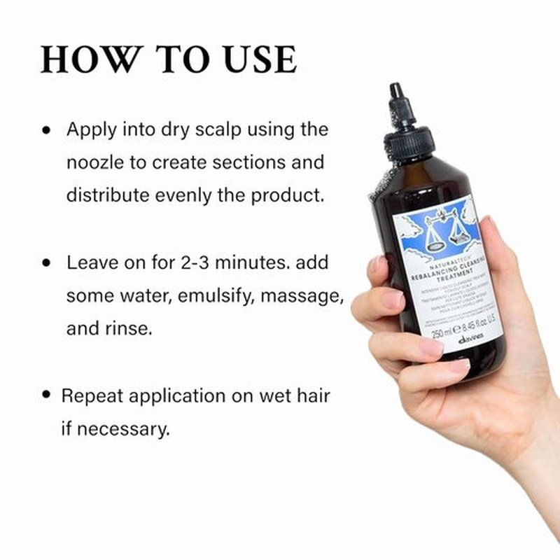 Davines Naturaltech Rebalancing Cleansing Treatment - Oil Control & Normalizing for Oily Scalp | 8.45 Fl Oz