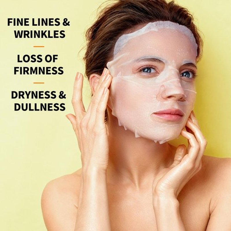 RAZUYEN Firming and Moisturizing Sheet Face Masks (Pack of 10) with Hyaluronic Acid and Peptides, Reduce Fine Lines and Wrinkles, Hydrating & Anti-Aging Spa Face Mask, Facial Skin Care