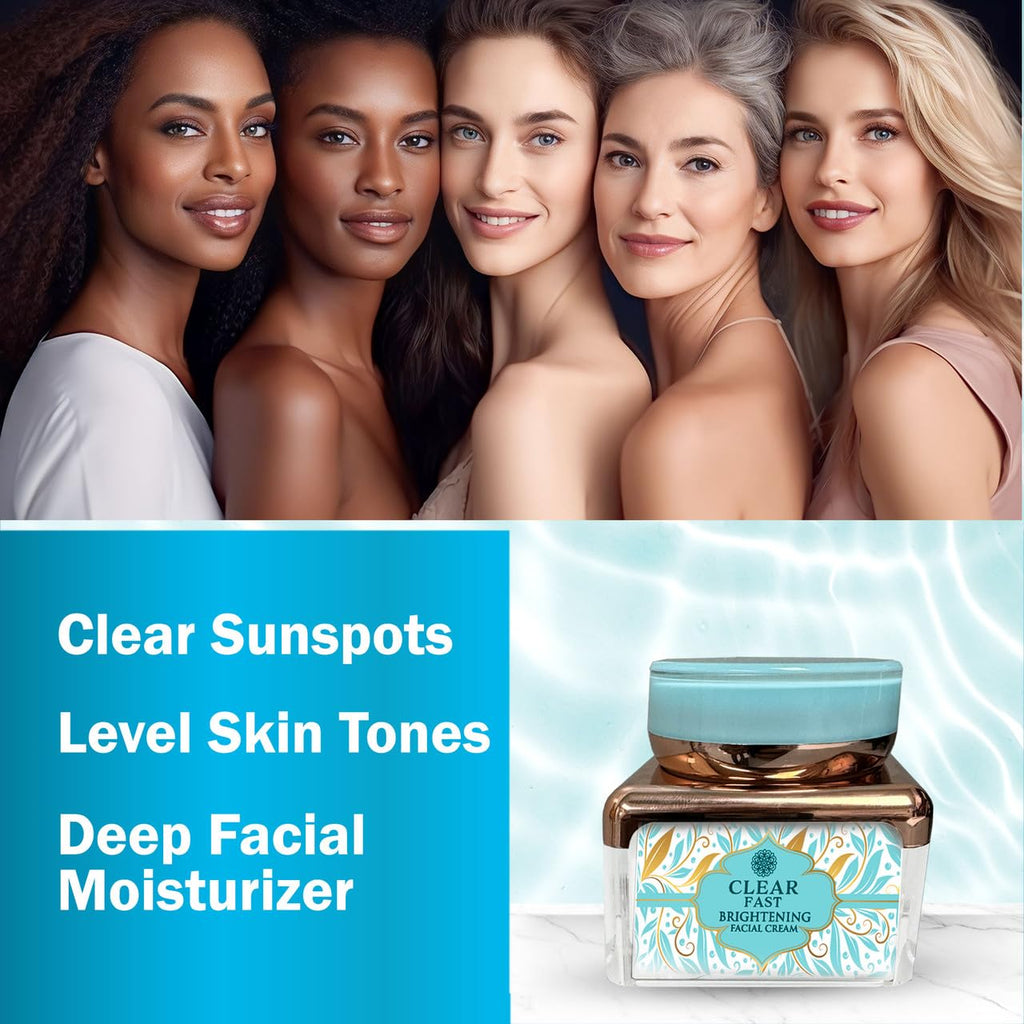 OKAY Clear Fast Brightening Facial Cream 1.9 oz – Daily Skin Brightening Moisturizer for Dark Spots & Uneven Tone – Hydrating, Paraben & Sulfate Free Face Cream for Glowing Skin