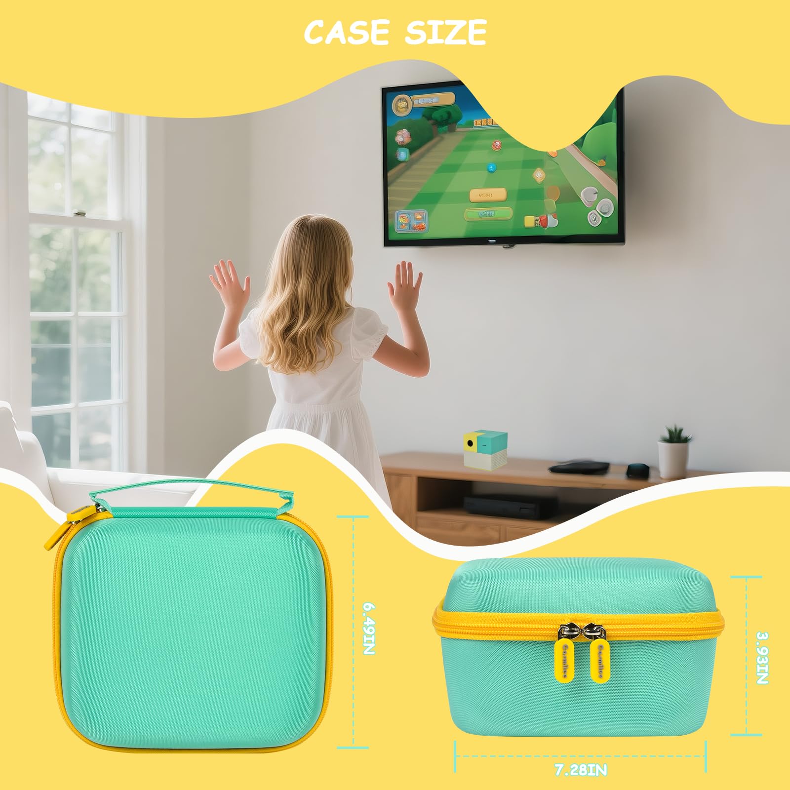casmilee Case for Nex Playground Game System – Custom Foam Holder for Console, Remote & Play Pass, HDMI – Travel-Ready Storage for Nex Playground Accessories (Green)