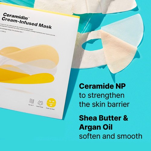 Dr.Jart+ Ceramidin Face Mask - Hydrating Korean Sheet Mask with Ceramides & Panthenol | Travel Size, 1 Pack