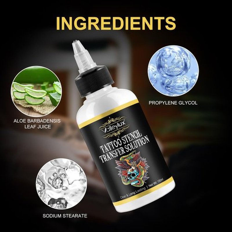 Tattoo Stencil Transfer Gel Solution, Professional Tattoo Stencil Stuff 150ml, Vegan-Friendly Stencil Gel, Fast-Drying and Long-Lasting, Clean and Easy Application, Temporary Supplies