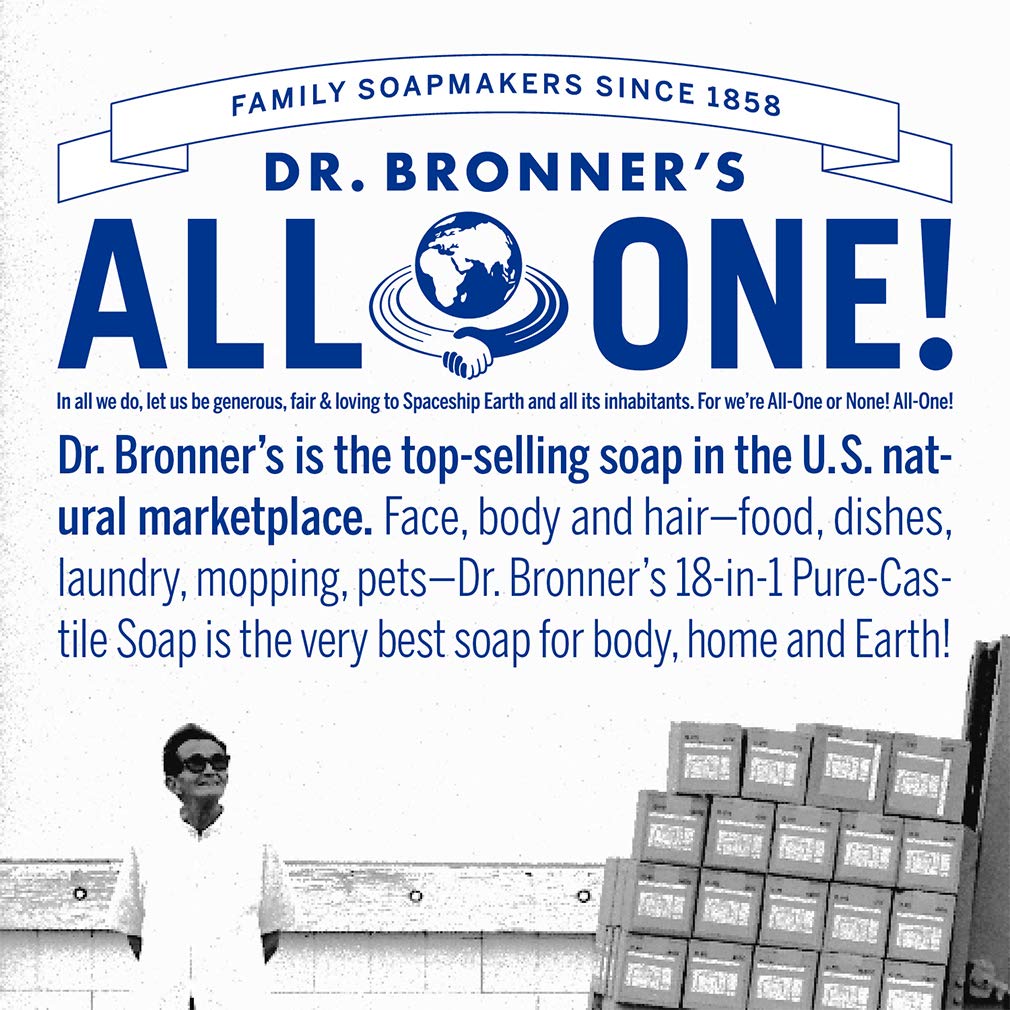 Dr. Bronner's - Pure-Castile Liquid Soap (Baby Unscented, 1 Gallon, 2-Pack) - Made with Organic Oils, 18-in-1 Uses: Face, Hair, Laundry and Dishes, for Sensitive Skin and Babies, No Added Fragrance