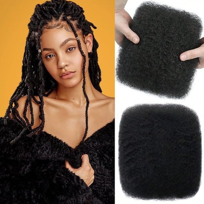 Afro Kinkys Bulk Human Hair 100% Real Human Hair 4c Kinky Curly Hair Bundles for Locs 1 Pack 60g,Dreadlocks Extensions,Twist Braiding,Double Lifespan Virgin Hair 14 inch Natural Black