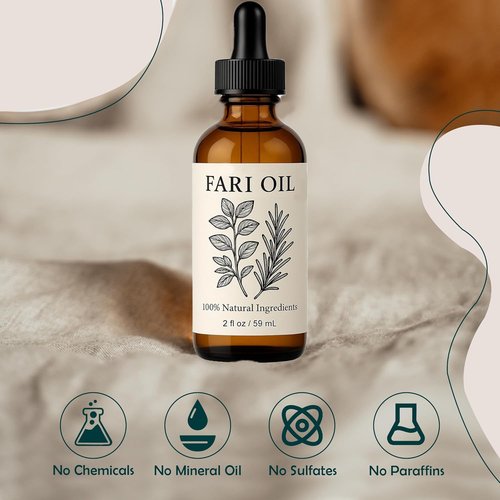 Fari Oil Hair Growth Oil, Organic Holistic Hair Oils for Men with Herbal Infusion Botanical Scalp, Pure Natural Plant-Based Formula, Daily Nourishment for Dry Scalp & Edges (2 PCS)