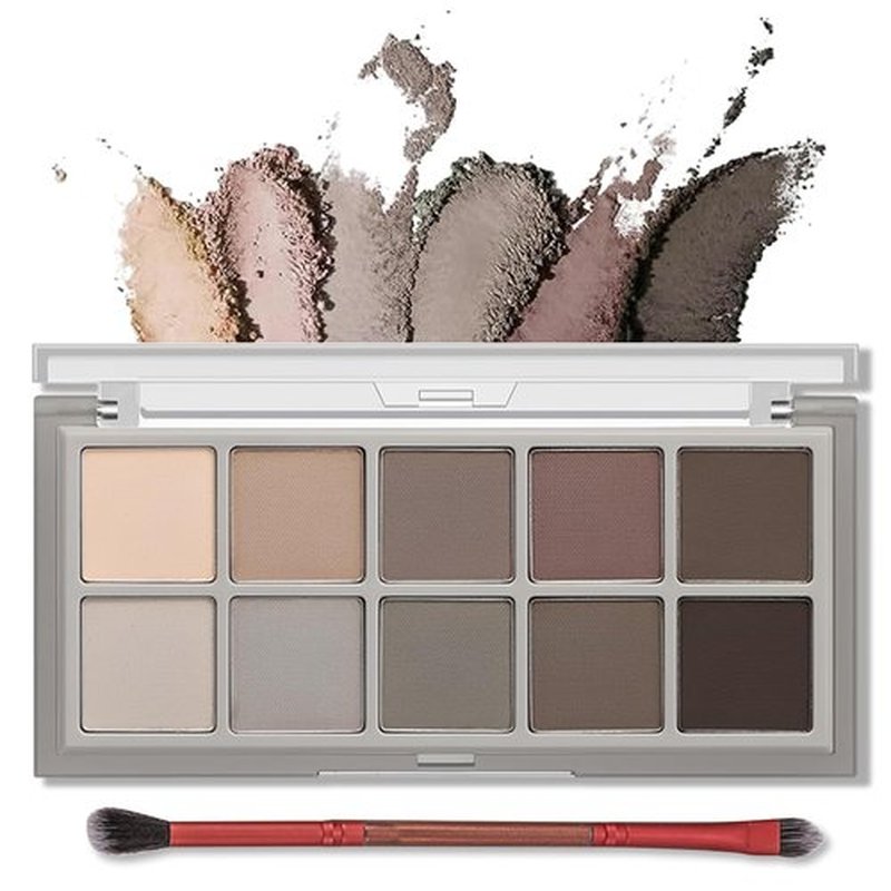 Erinde Matte Eyeshadow Palette - 10 Ultra-Blendable Shades for Natural Looks | Taupe Brown & Grey