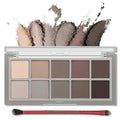 Erinde Matte Eyeshadow Palette - 10 Ultra-Blendable Shades for Natural Looks | Taupe Brown & Grey