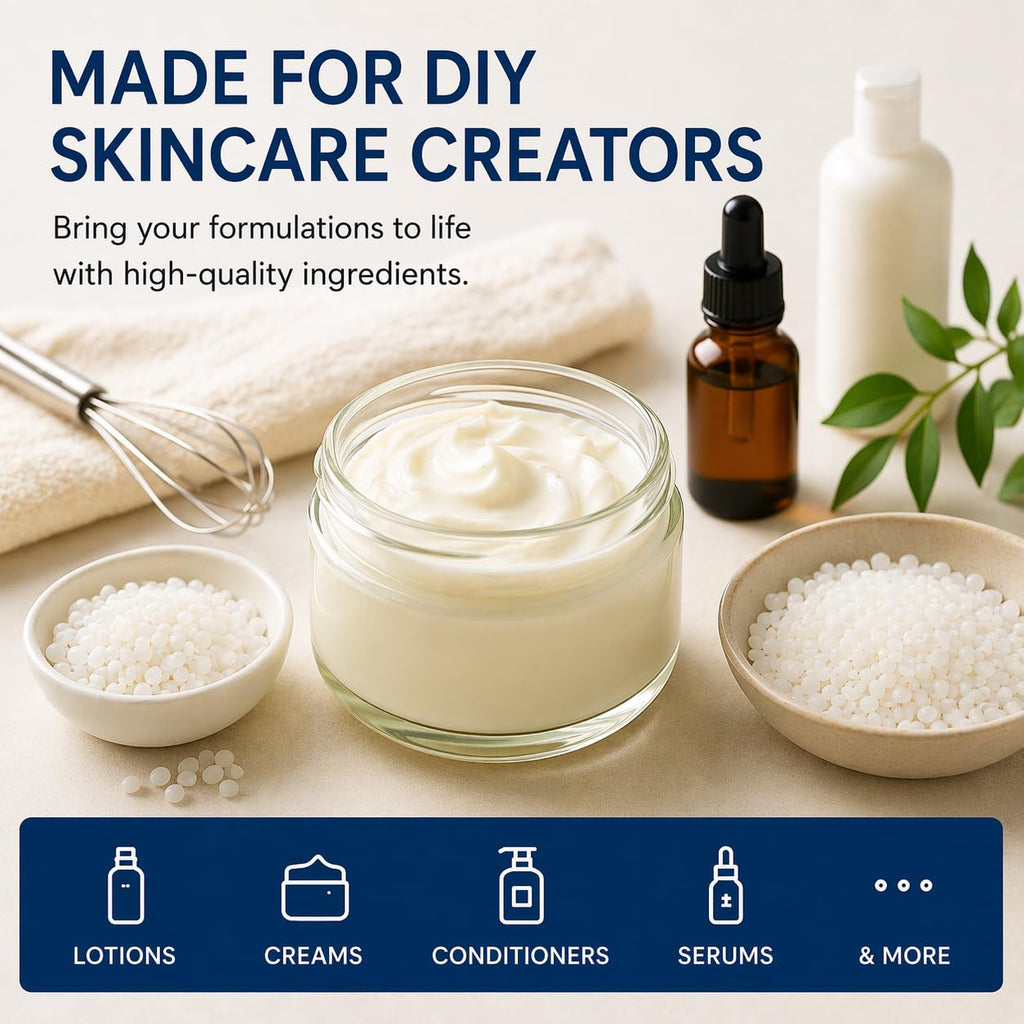 CWB Soap Co Emulsifying Wax NF – 8 oz (0.5 lb) Pastilles – For Lotions, Creams & DIY Skincare – Vegan, Cosmetic Grade, Stable Emulsifier