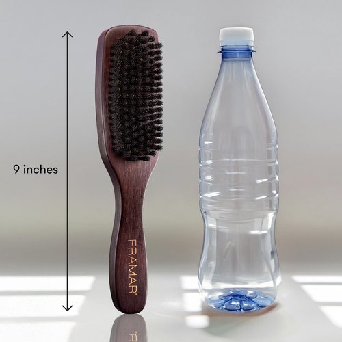 FRAMAR Slick Back Hair Brush Boar Bristles – Slick Back Brush, Smoothing Hair Brush For Women, Boar Bristle Hair Brush For Fine Hair, Slickback Brush For Volume and Shine - Brown Velvet