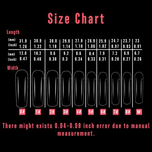 NOVO OVO Halloween 100 pcs Long Hawk Curved Nail tips, Clear Cystal Extra Super Extreme Deep Curve Half Cover Tapered Square Eagle Claw Soft Gel False Nail Extension for Acrylic Nails x10 Sizes in Box